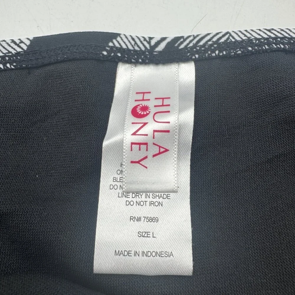 Hula Honey Womens Size L Bikini Bottom Black White Print New With Tags - Picture 4 of 7